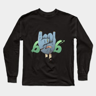 666 Metal Devil Horns Long Sleeve T-Shirt